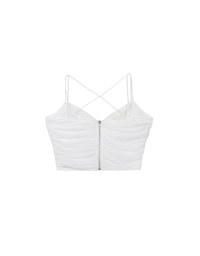 Sexy Mesh Ruched Double Strap Padded Cami Top