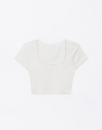 Lace Trim Bowknot Cropped Top