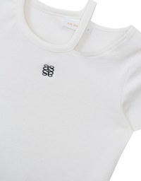 Air Space Logo Embroidered Cut Out Ribbed Top