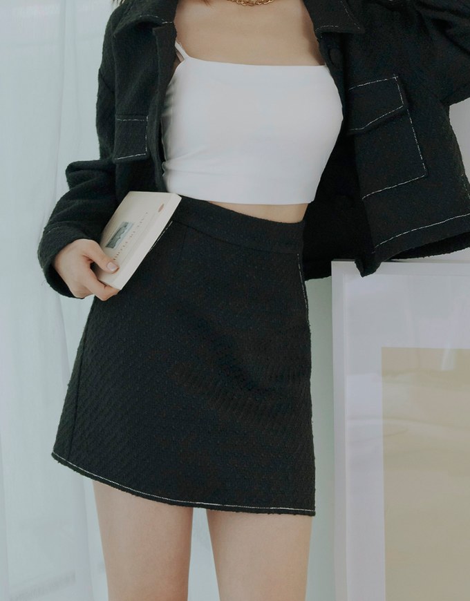 Classic Tweed Mini Skirt - AIR SPACE