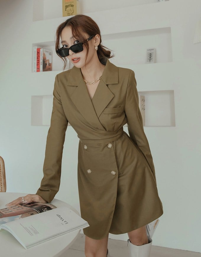 Belted suit cheap dress