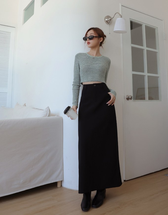 slimming maxi skirt