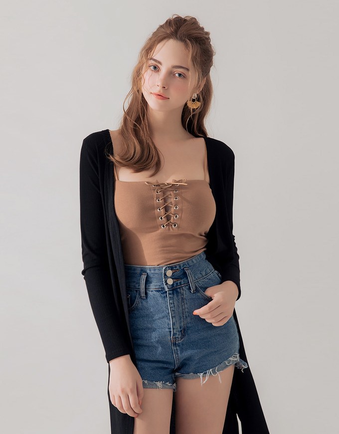 Crossover Lace Up Crop Camisole (with Padding)