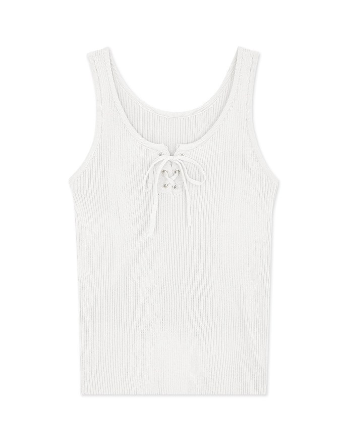 U-Neck Ribbon Knit Tank Top