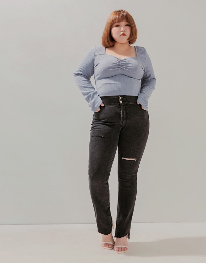 No Filter Shape-Up Slimming Straight-Leg Denim Jeans Pants