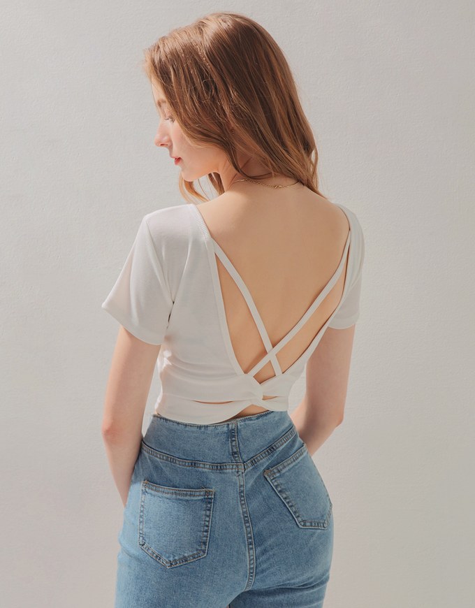 Low Back Crop Top (With Detachable Padding)
