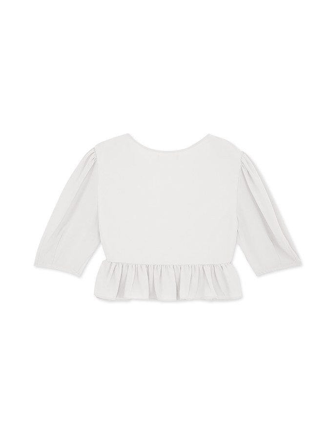 Ruffled-Layer Chiffon Peplum Top