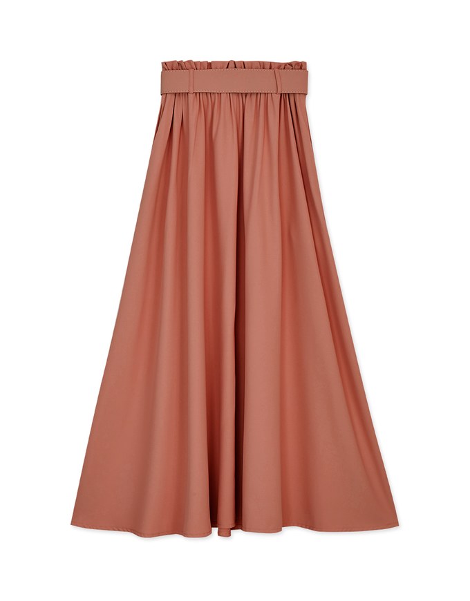 Flowy Maxi Slit Skirt (With Belt)
