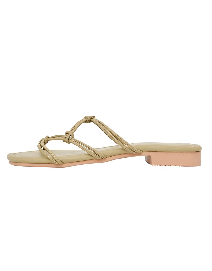 Dual-Strappy Knotted Flat Sandals