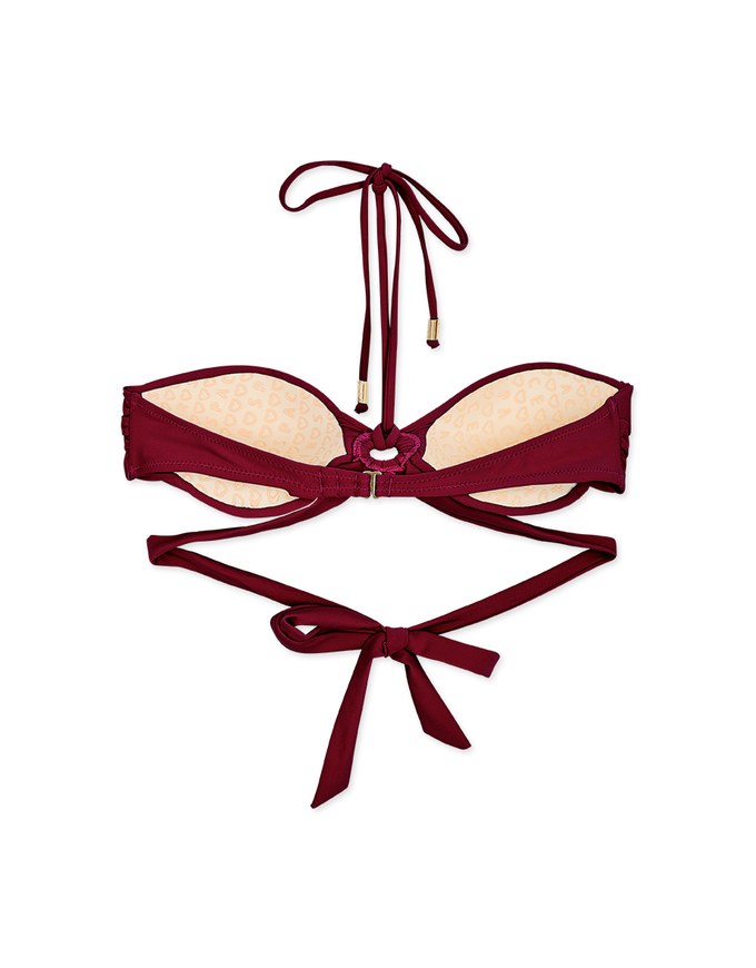 【PUSH UP】2Way Ring-Embellished Bikini Top