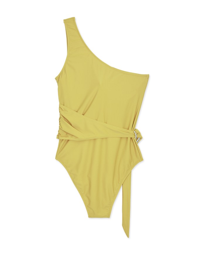 Tall Girl-One Shoulder Side Loop One-Piece Bikini (Extended Length)