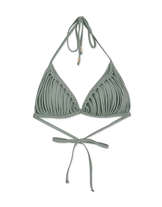 【PUSH UP】Bohemien Weave Braided Bikini Top With Bra Padded
