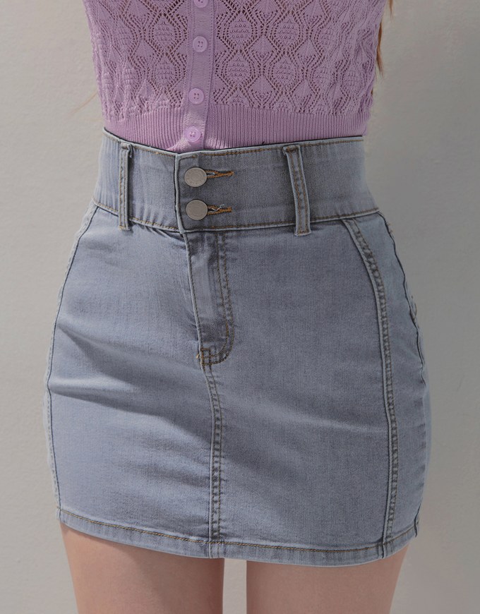 Breezy Cooling No Filter Denim Jeans Mini Skirt