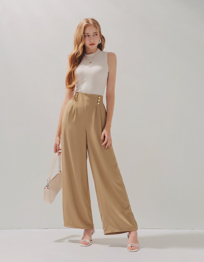 High Waisted Double- Flare Pants