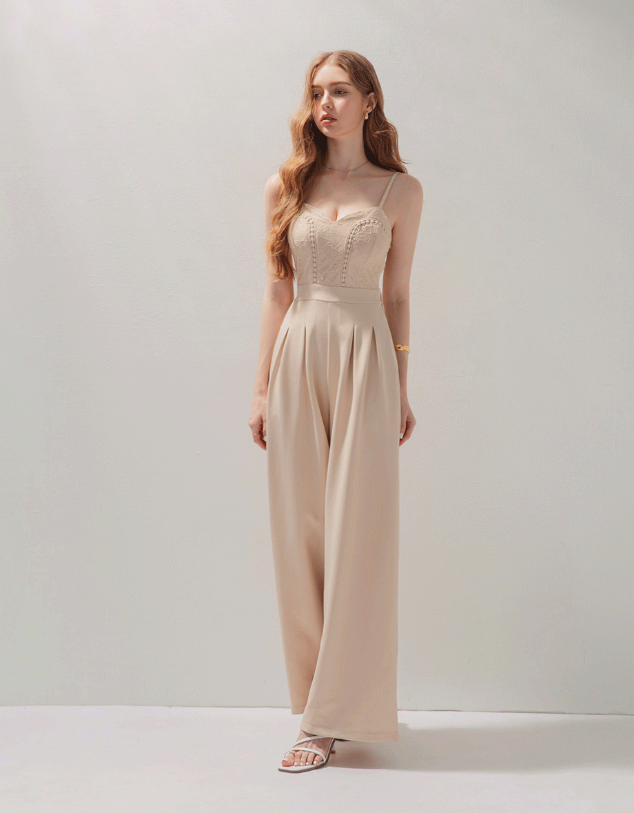 Broderie Anglaise Pleated Jumpsuit
