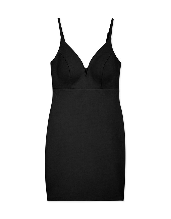 Deep V Bodycon Dress (With Sewn-In Paddings)
