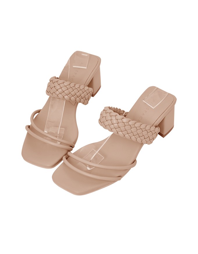 Braided Block-Heeled Sandals