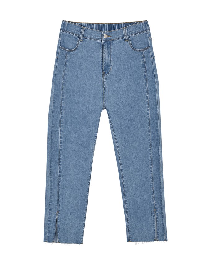 Iconic Side Slit Denim Jeans Pants