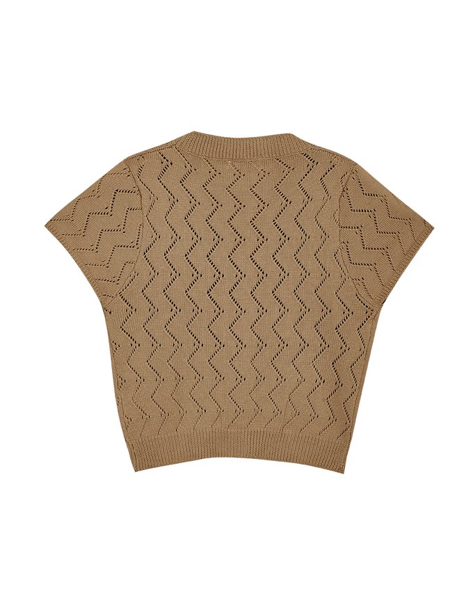 Enhanced Buttoned Knit Crop Top