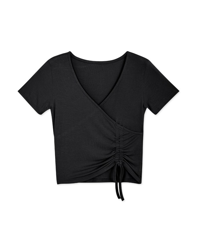 Side-Drawstring Overlapped Top