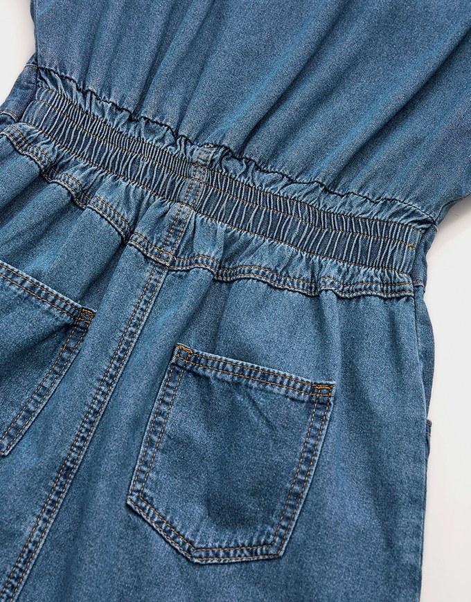 Modern Chic Lapel Buttoned Denim Jeans Mini Dress