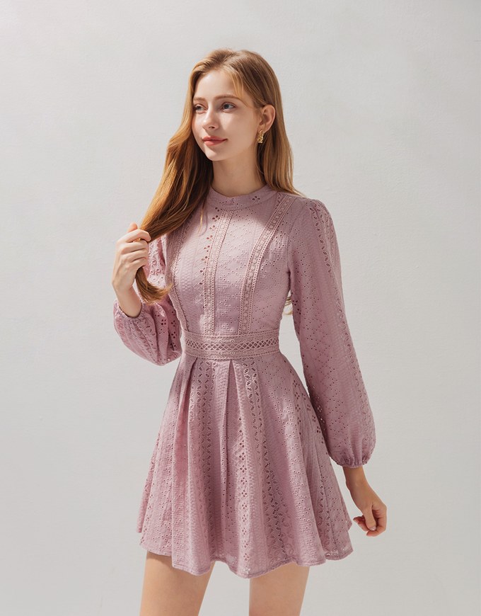 Elegant Floral Lace Short Dress