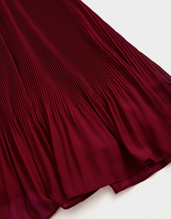 Sophisticated Crossover Pleated Mini Dress