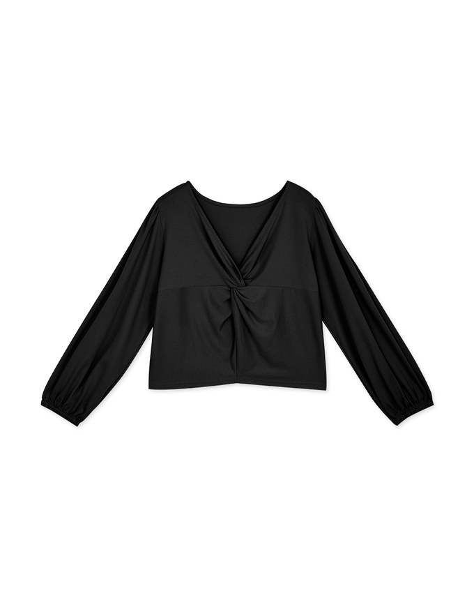 Minimal Chic Front-Knot Puffy Top