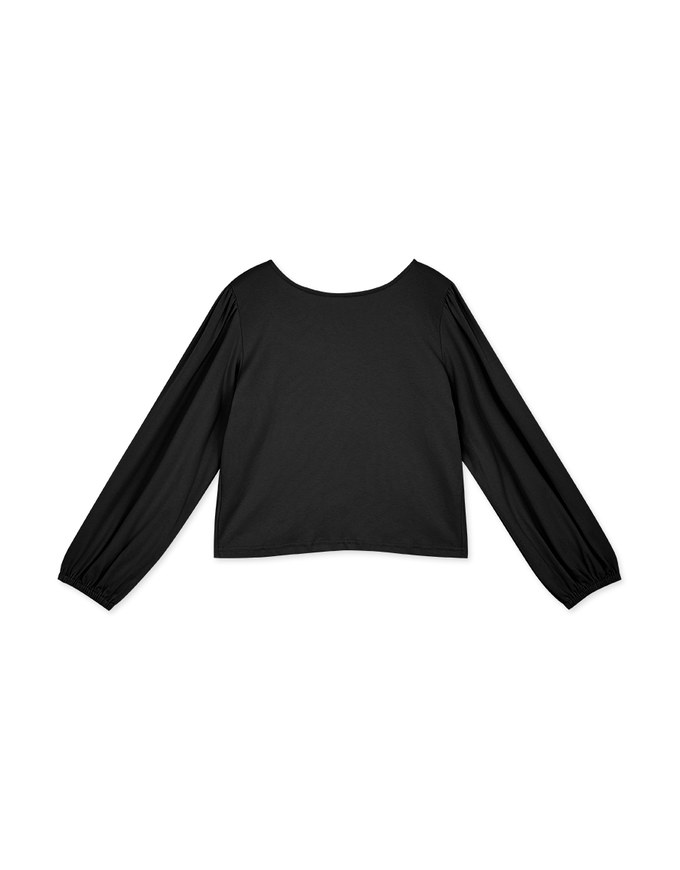 Minimal Chic Front-Knot Puffy Top