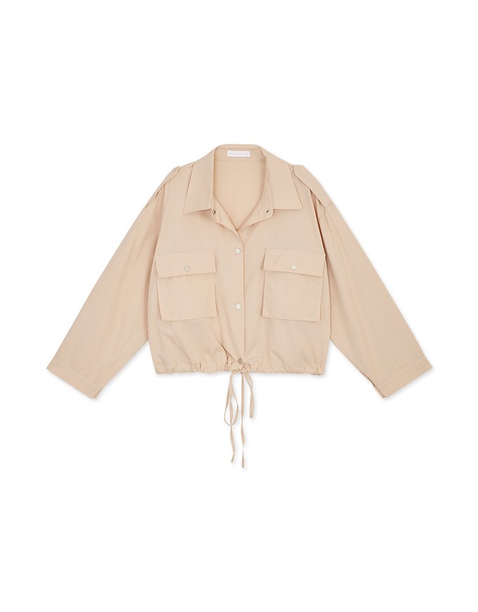 2Way Hype Military-Inspired Tie-Waist Crop Blouse