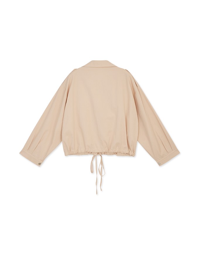2Way Hype Military-Inspired Tie-Waist Crop Blouse Shirt