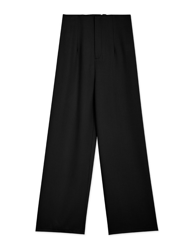 360° High-Waist Pleated Suit Straight-Leg Pants