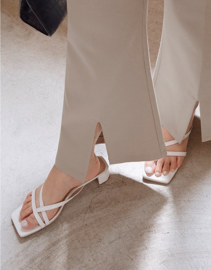 Sleek CEO Slimming Boot-Cut Slit Suit Pants