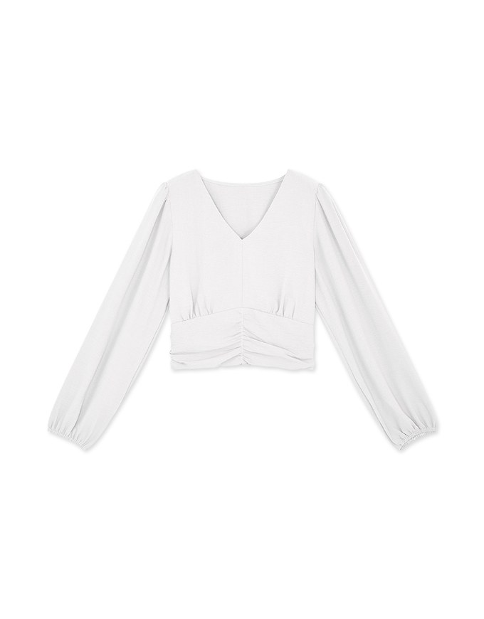 Minimalist Staple Ruched Cinched-Waist Top