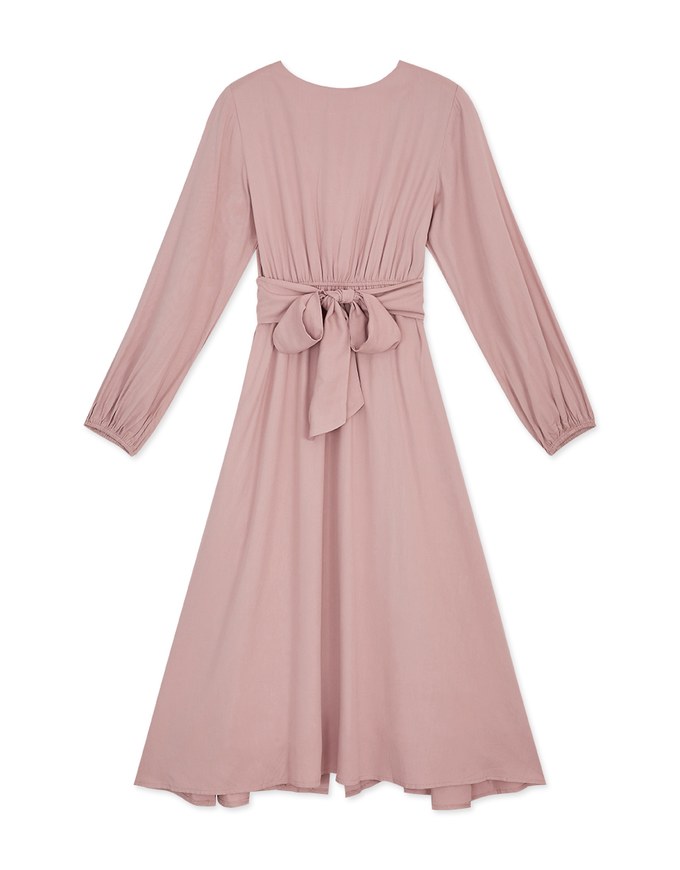 Classy Demure Front Knot Maxi Dress