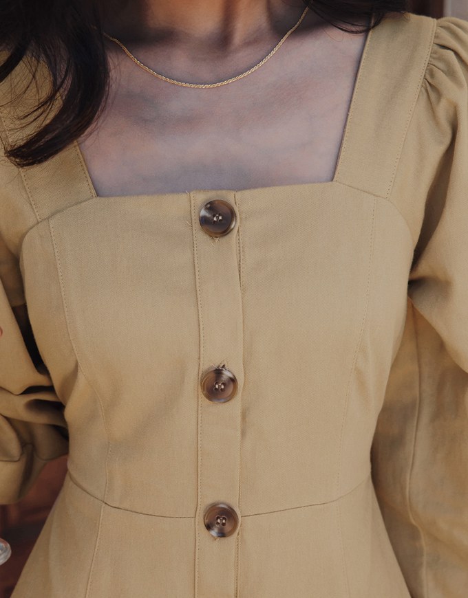 Vintage Button-Down Mini Dress