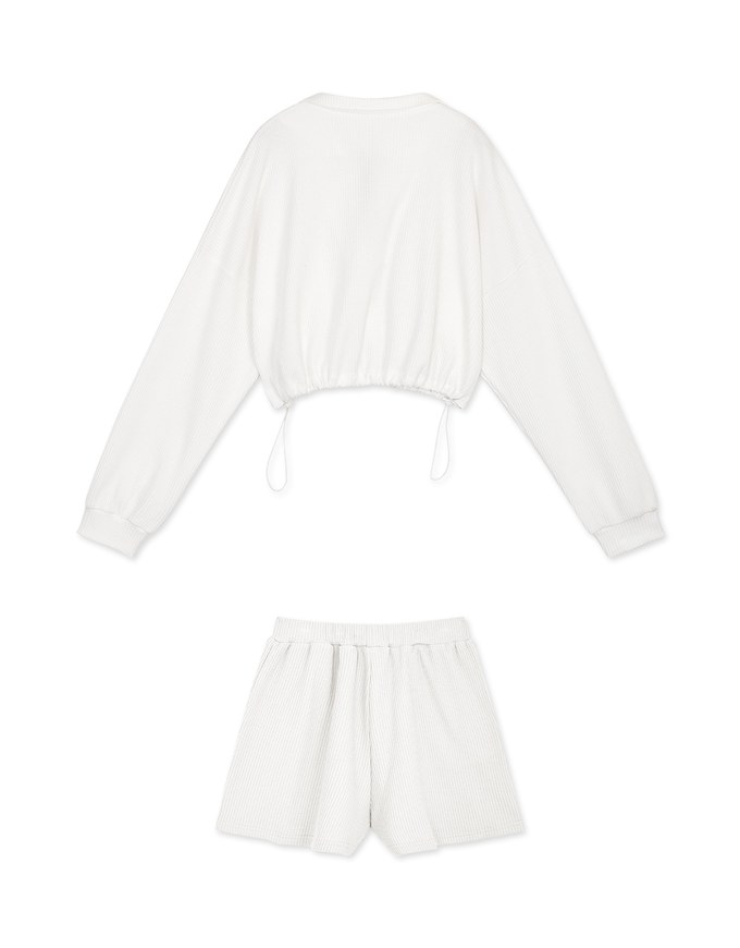 Stark Minimalism Zipped Cardigan + Short Set Wear