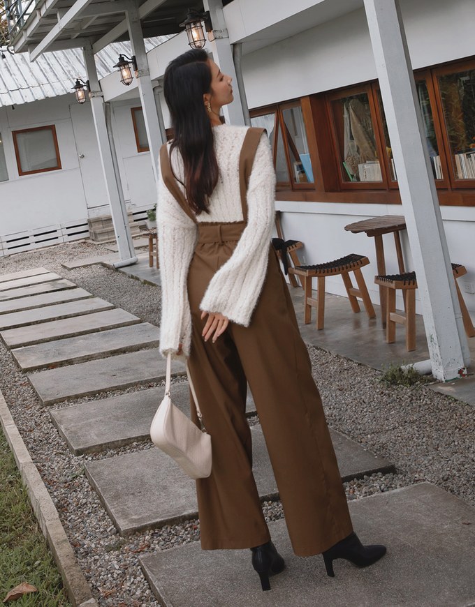 2Way High-Waist Pleated Wide Leg Pants (With Belt) - AIR SPACE