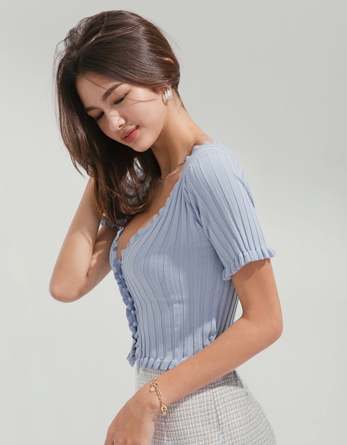 Basic Beyond Side-Button Knit Top