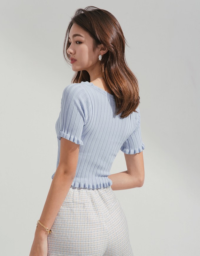 Basic Beyond Side-Button Knit Top