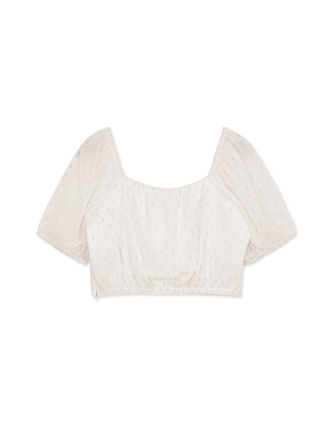 Embellished Criss Cross Pleated CropTop