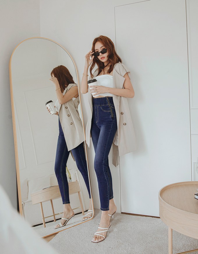 Regular Height- No Filter Snatched Waist Shape-Up Slimming Skinny-Fit Denim Jeans Pants 3.0