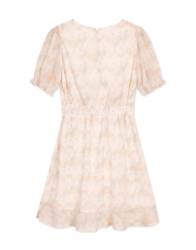 Dainty Tie-Dye Scrunch Ruffled Hem Mini Dress