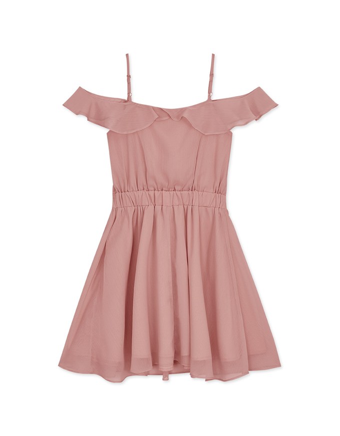 Sweet Sultry Cut-out Shoulder Ruffled Mini Dress