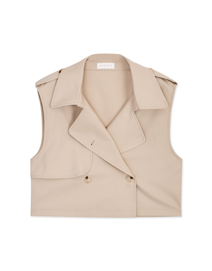 Très Chic Sleeveless Crop Trench Coat