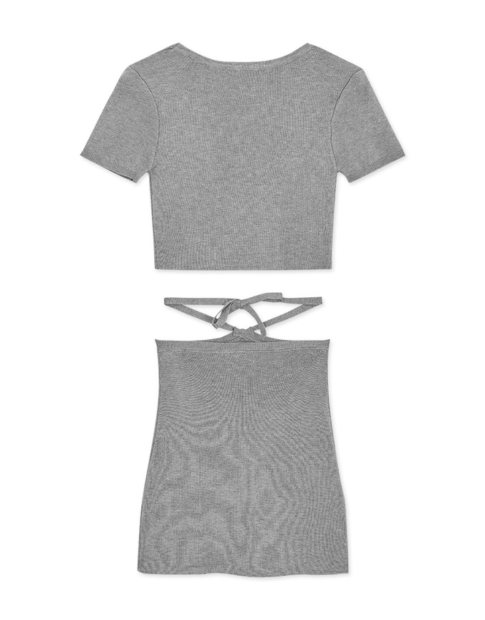 Soft Grunge Tie-Strap Top + Skirt Set Wear