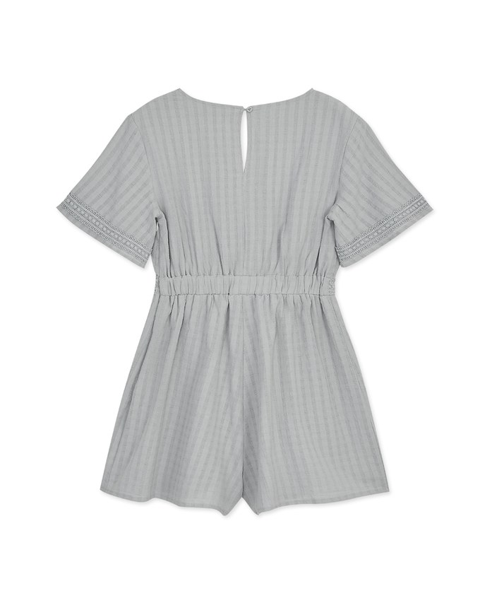 Exquisite Striped Lace Playsuit