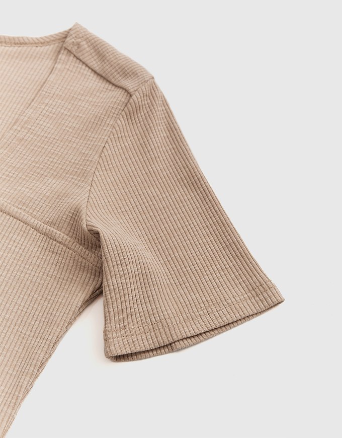 Minimalist Staple Square-Neck Knit Crop Top