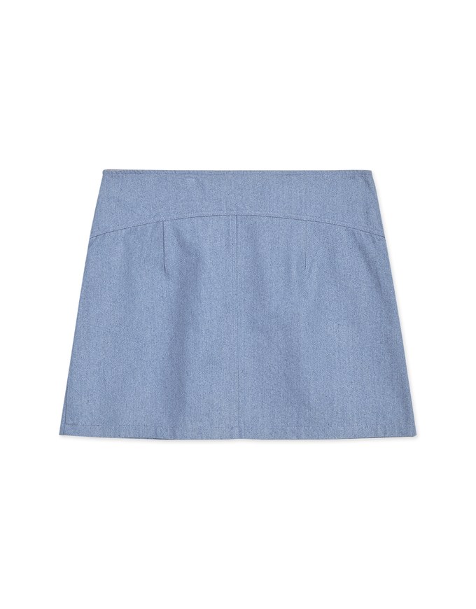 Elevated Detailing Front-Zipper Denim Mini Skirt