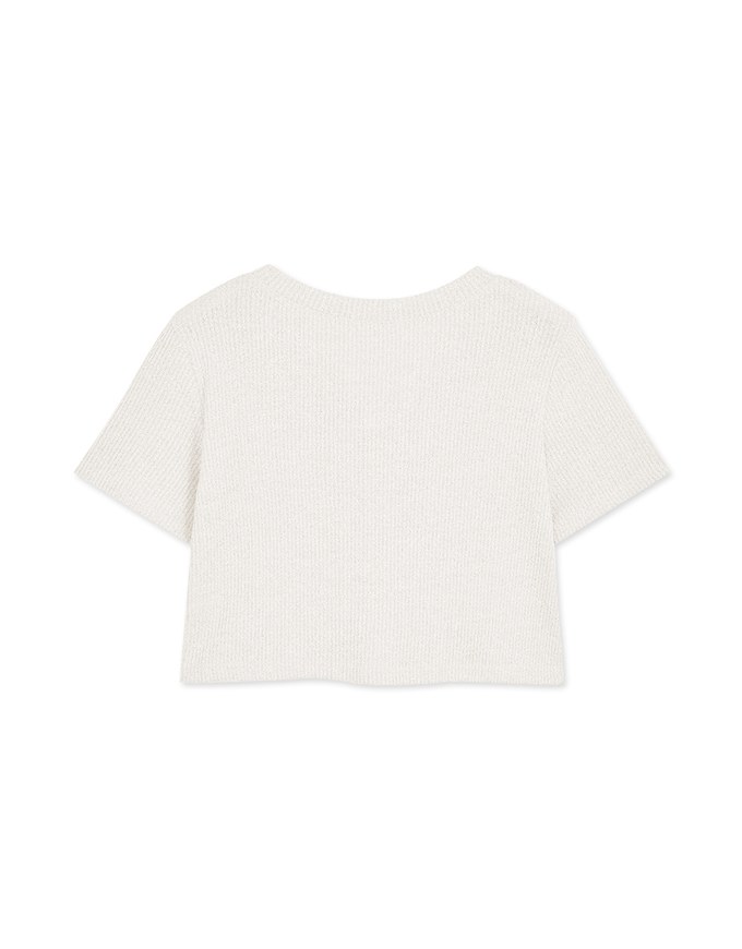 Minimal Chic V-neck Button-front Knit Top